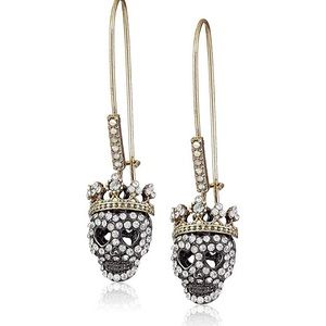 Betsey Johnson Pave Skull Earrings “Dark Shadows”